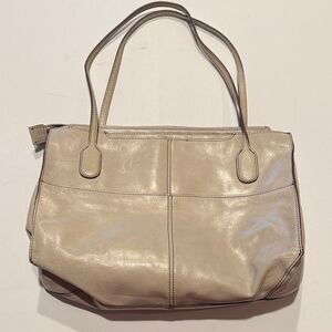 HOBO Cream Leather Tote Bag